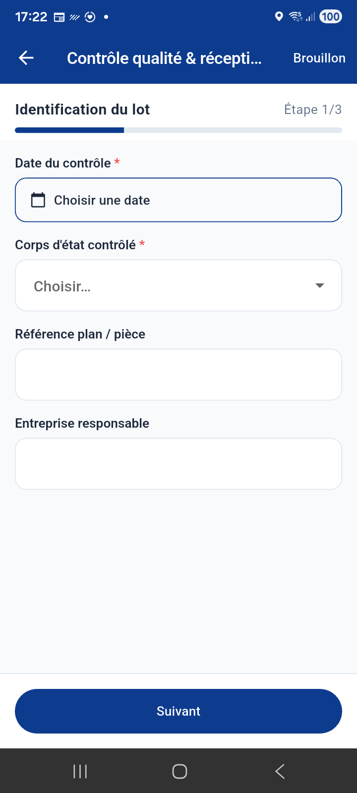 Rapport d'inspection guidé